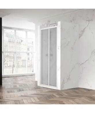 Paroi de douche pliante en acrylique blanc Dumas