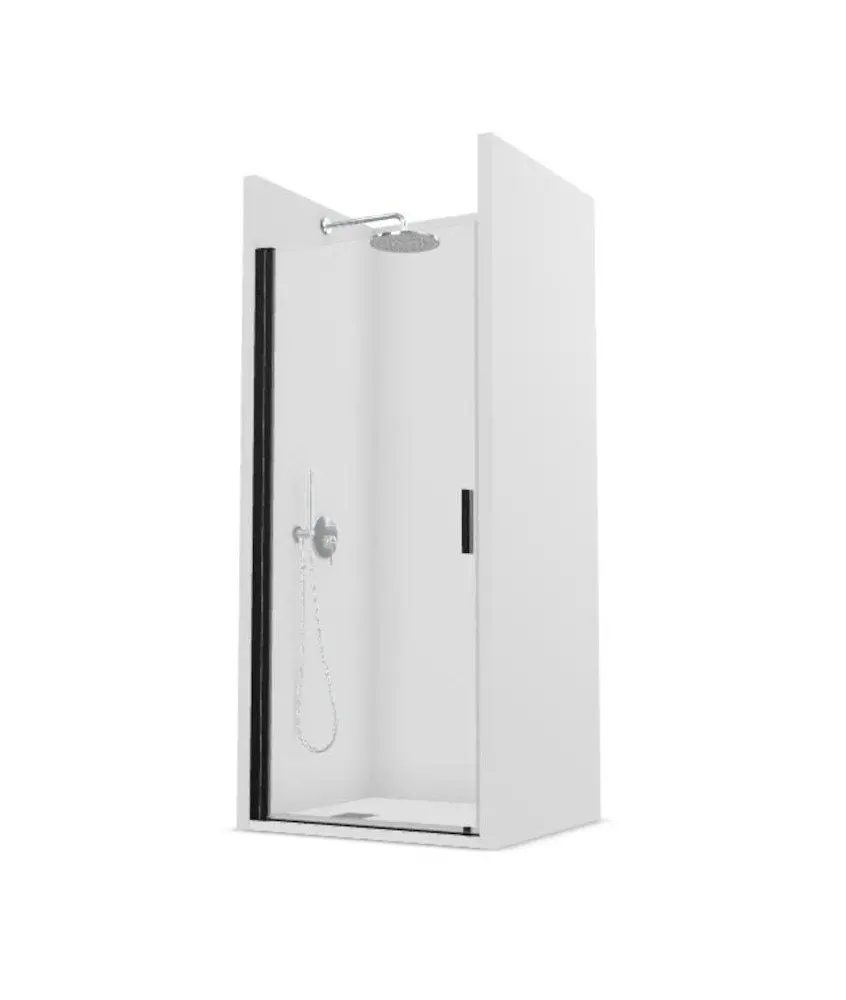 Paroi de douche noire avec porte battante Hada plus Paroi de douche noire avec porte battante Hada plus Profiltek en Melonbath | Écrans de salle de bains | Offres