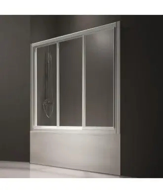 Paroi de baignoire en acrylique Baco avec 3 portes coulissantes