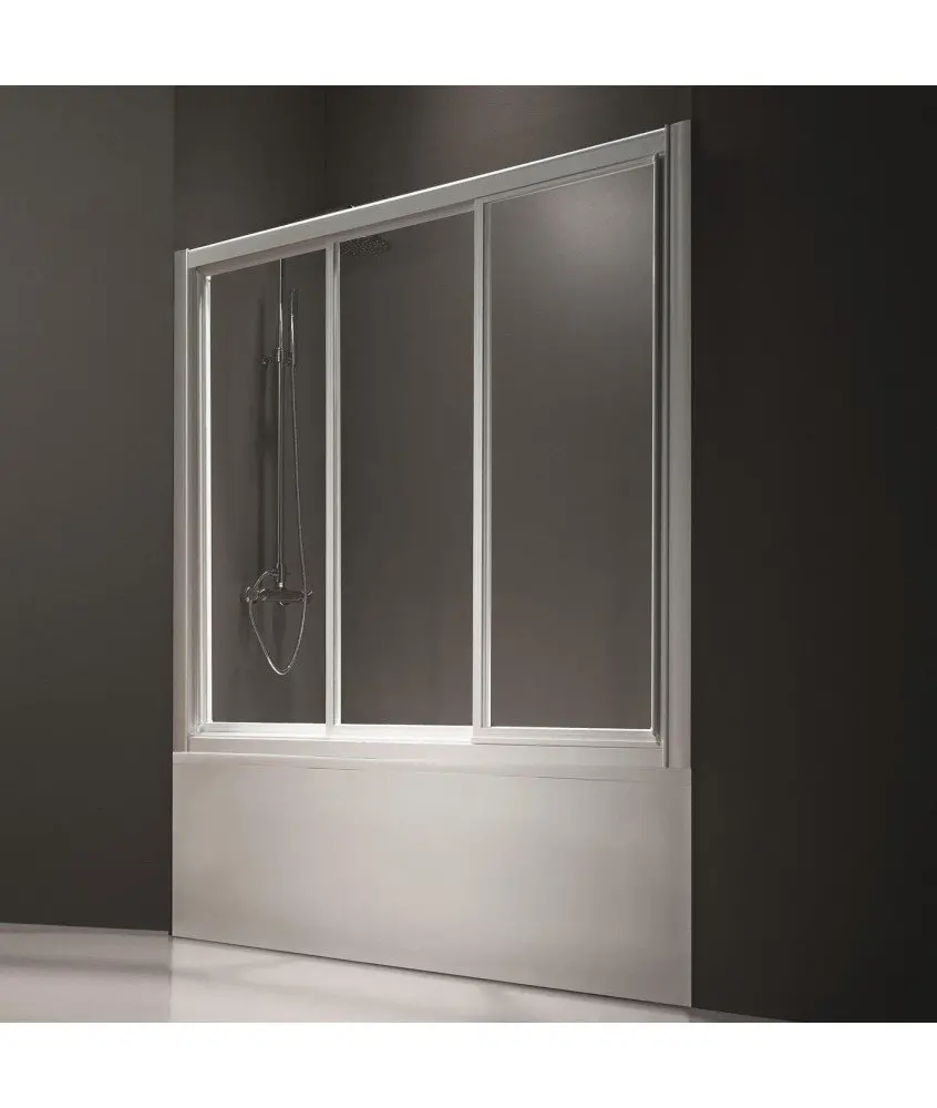 Paroi de baignoire en acrylique Baco avec 3 portes coulissantes Paroi de baignoire en acrylique Baco avec 3 portes coulissantes Profiltek en Melonbath | Écrans de salle de bains | Offres