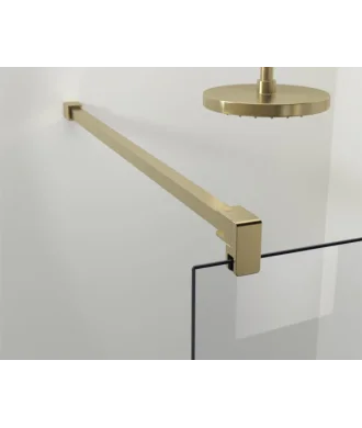 Paroi de douche fixe or brossé Fado