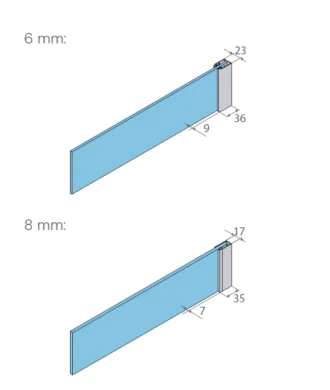 Paroi de douche fixe or brossé Fado