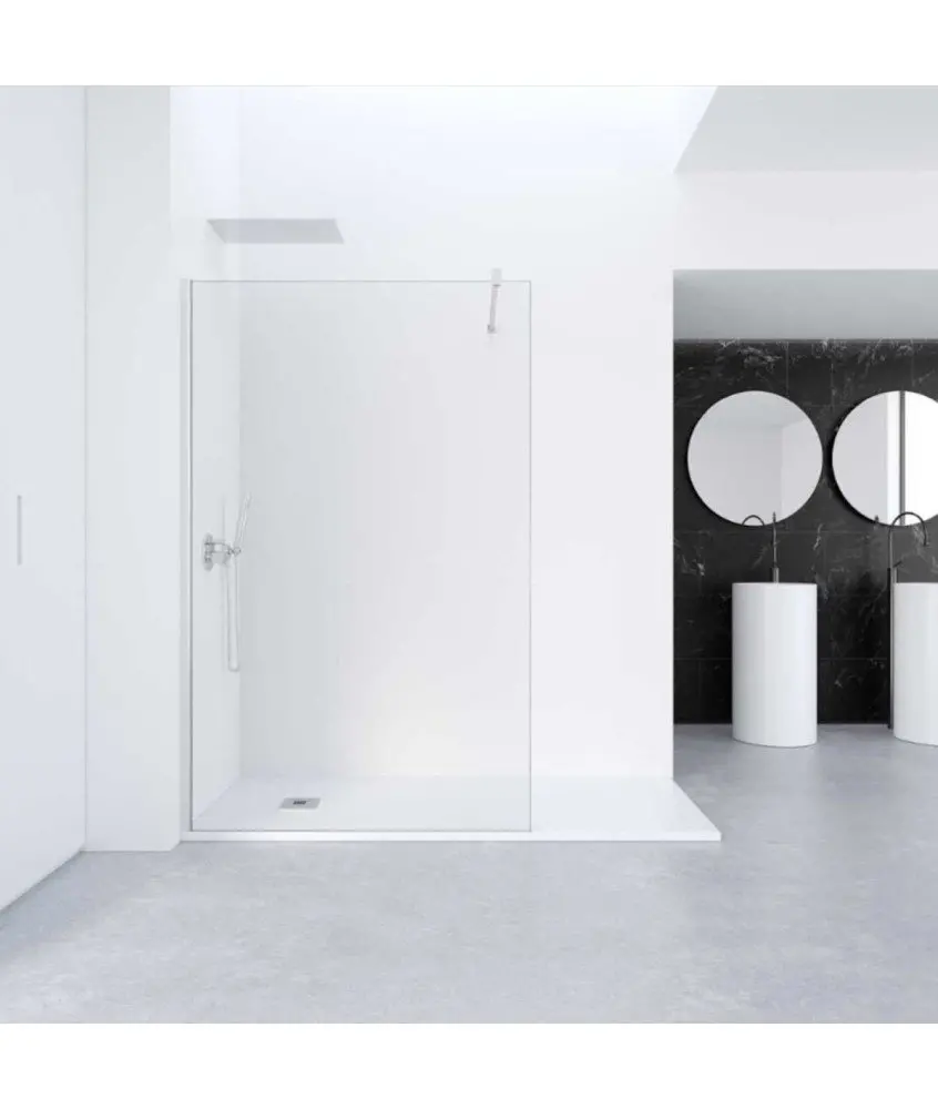 Paroi de douche fixe Fado argent Paroi de douche fixe Fado argent Profiltek en Melonbath | Écrans de salle de bains | Offres