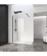 Paroi de douche fixe noir mat Fado