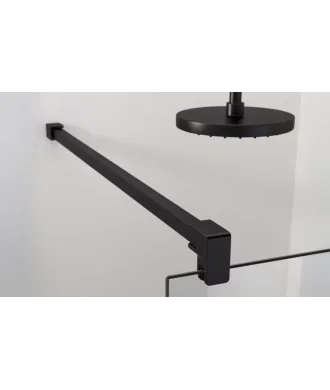 Paroi de douche fixe noir mat Fado