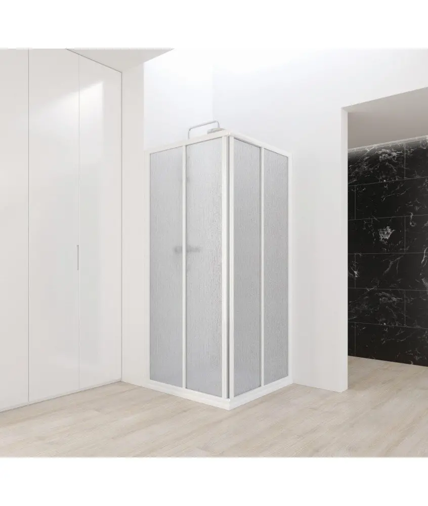 Paroi de douche d'angle coulissante en acrylique Aurum Profiltek en Melonbath | Écrans de salle de bains | Offres