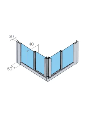 Paroi de douche d'angle coulissante blanc brillant Aurum