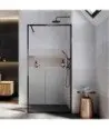 Paroi de douche périphérique fixe noire nordique