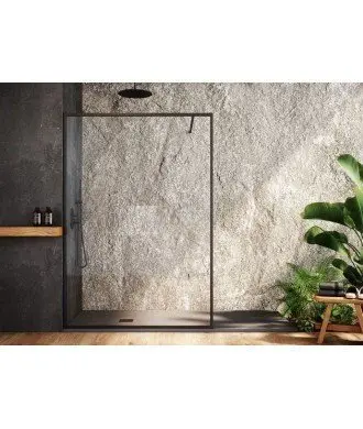Paroi de douche périphérique fixe noire nordique