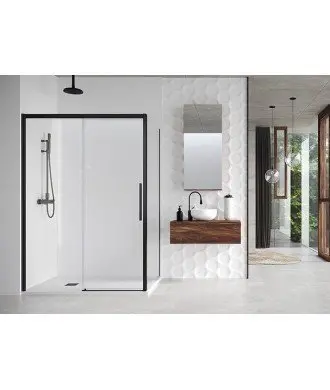 Paroi de douche coulissante rectangulaire Salma en noir