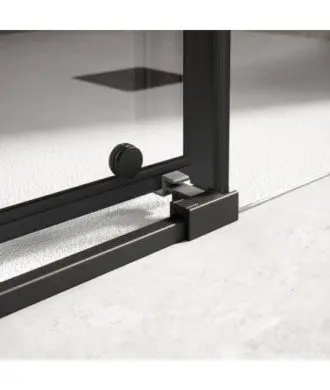 Paroi de douche coulissante rectangulaire Salma en noir