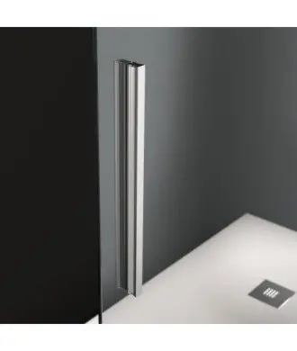 Paroi de douche frontale à deux éléments fixes et coulissants Salma