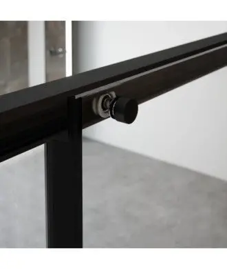 Paroi de douche d'angle coulissante noire Salma