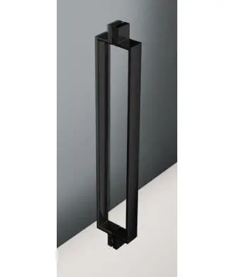 Paroi de douche noire avec façade fixe et coulissante Hit