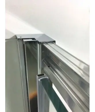 Paroi de douche angulaire Prestige avec 2 panneaux fixes et 2 panneaux coulissants
