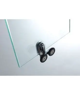 Paroi de douche angulaire Prestige avec 2 panneaux fixes et 2 panneaux coulissants