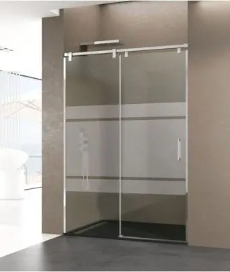 Paroi de douche avant en acier 1 fixe et 1 coulissant Futura