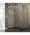 Paroi de douche angulaire en acier avec 2 fixes et 2 coulissantes Futura