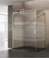 Paroi de douche angulaire en acier avec 2 fixes et 2 coulissantes Futura