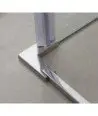 Paroi de douche angulaire en acier avec 2 fixes et 2 coulissants Moving