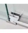 Paroi de douche angulaire en acier avec 2 fixes et 2 coulissants Moving