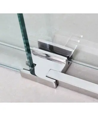 Paroi de douche avant en acier 1 fixe et 1 coulissant Moving