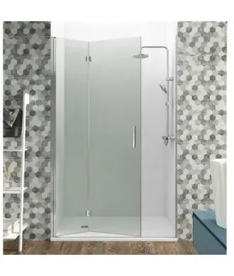 Paroi de douche rabattable à 2 panneaux en verre Glass