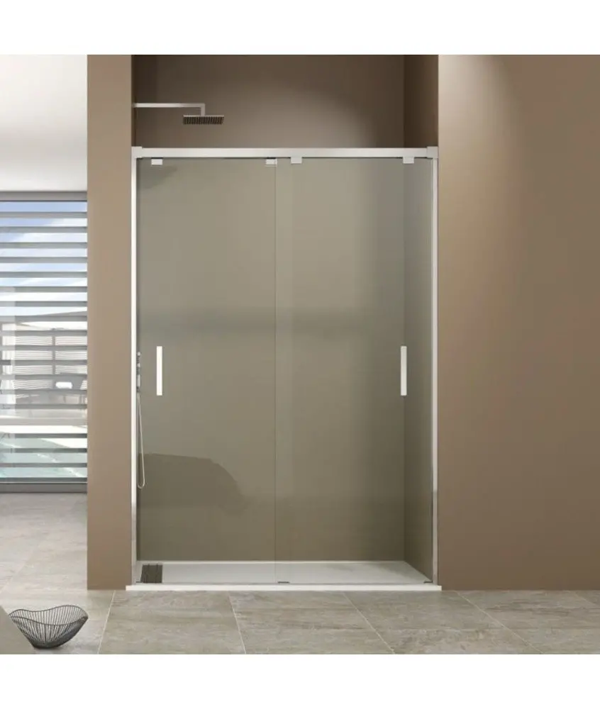 Paroi de douche frontale avec 2 portes coulissantes Bypass GME en Melonbath | Écrans de salle de bains | Offres
