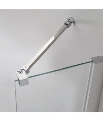 Paroi de douche avec 1 porte fixe et 1 porte pliante ouverte