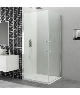 Paroi de douche d'angle avec 2 portes pliantes Open