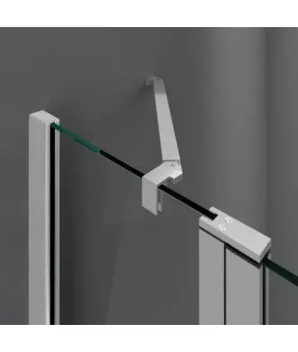 Pare-baignoire 1 fixe + 1 porte battante Ouvert