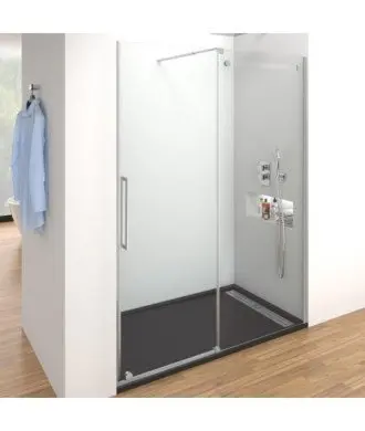 Paroi de douche 1 fixe et 1 coulissant acier Vetrum