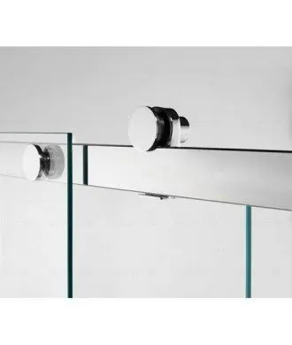 Paroi de douche en acier inoxydable 1 fixe et 1 coulissante Rotary