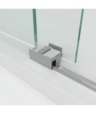 Paroi de douche en acier inoxydable 1 fixe et 1 coulissante Rotary