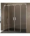 Paroi de douche frontal en acier avec 2 portes fixes et 2 portes coulissantes Futura
