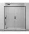 Paroi de douche frontal noir avec 2 fixes et 2 coulissants Basic