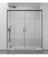 Paroi de douche frontal noir avec 2 fixes et 2 coulissants Basic
