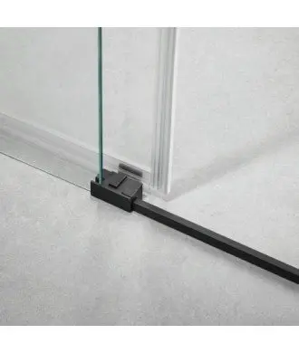 Paroi de douche frontal noir avec 2 fixes et 2 coulissants Basic