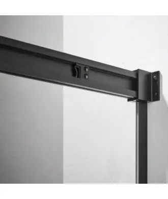 Paroi de douche frontal noir avec 2 fixes et 2 coulissants Basic