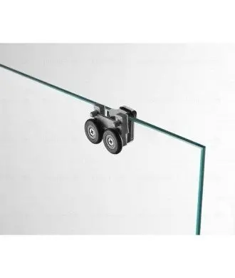 Paroi de douche frontal noir avec 2 fixes et 2 coulissants Basic