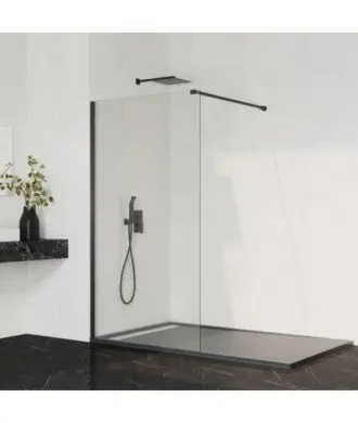 Paroi de douche fixe en noir mat Screen GME en Melonbath | Écrans de salle de bains | Offres