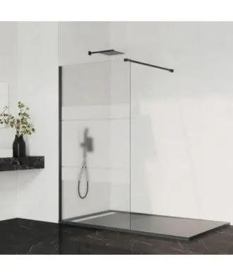 Paroi de douche fixe en noir mat Screen