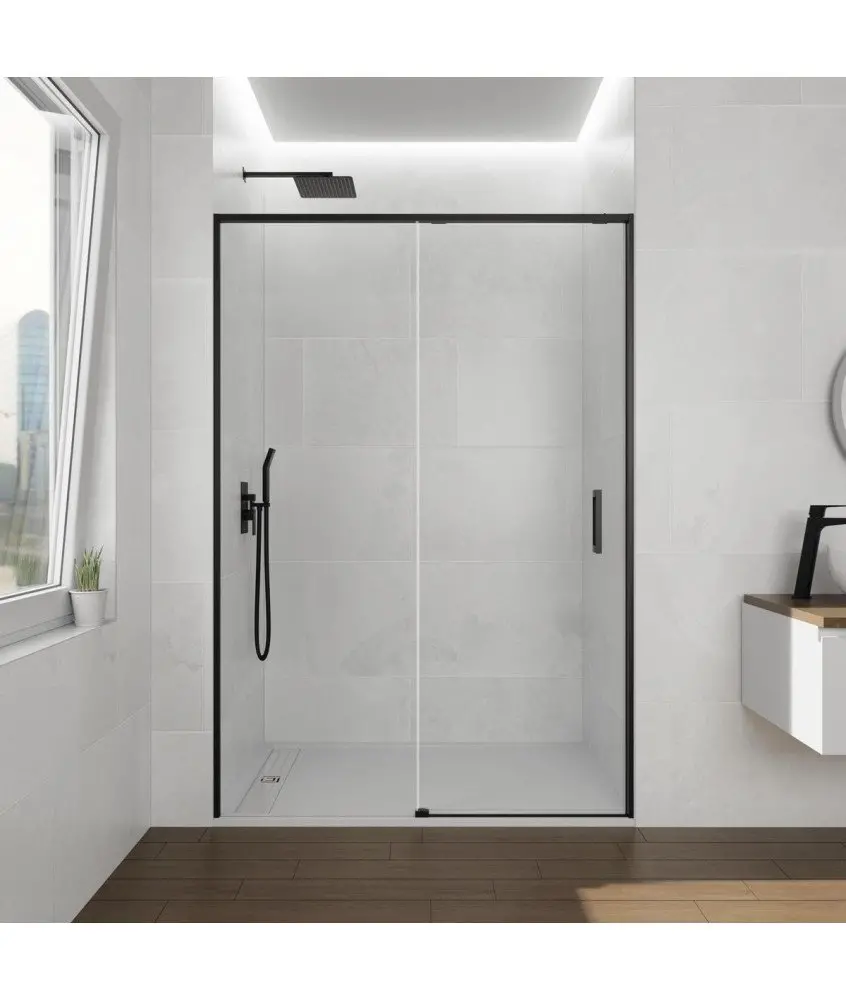 Paroi de douche fixe et coulissante noire mate Twenty GME en Melonbath | Écrans de salle de bains | Offres