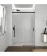 Paroi de douche fixe et coulissante noire mate Twenty
