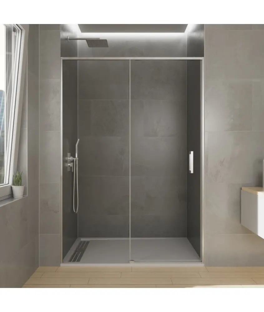Paroi de douche frontale, 1 fixe et 1 coulissante Twenty Paroi de douche frontale, 1 fixe et 1 coulissante Twenty GME en Melonbath | Écrans de salle de bains | Offres