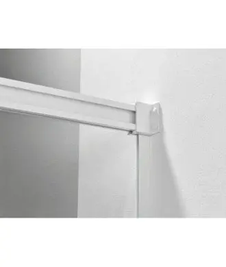 Paroi de douche blanche avec 1 façade fixe et 1 façade coulissante Basic