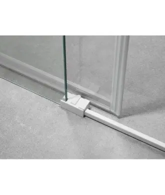 Paroi de douche blanche avec 1 façade fixe et 1 façade coulissante Basic