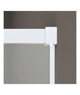 Paroi de douche blanche avec 1 façade fixe et 1 façade coulissante Basic