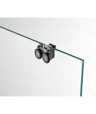 Paroi de douche blanche avec 1 façade fixe et 1 façade coulissante Basic