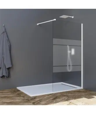 Paroi de douche fixe en blanc mat Screen